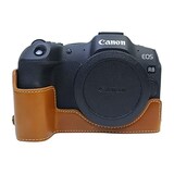  Rieibi Canon EOS R8 ケース、eos r8カメラケース eos r8ボディケース PUレザーカメラハーフケース バッテリー交換可能 三脚設置でき 開閉自由 ベースを保護でき ４色展開 PUレザー EOS R8 保護カバー ハーフケース eos r8 ハーフケースアウトドア撮影用 (ブラウン)