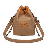  [FUPUONE] カメラポーチ 防水ポーチ カメラケース 巾着バッグ 裏ボア ストラップ付 (M, ベージュ)
