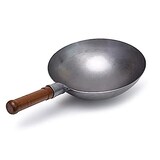  Aeroor 28-40cm フライパン 鉄製中華鍋 片手炒め鍋 フライ返し付き IH対応 打出 木柄 ハンドル 北京鍋 (40cm)