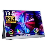  kksmart モバイルモニター 13.5インチ 超薄型 超軽量450g 狭額縁 高輝度400nits 100％色域 アルミ合金製筐体 画像比自動適合 内蔵スピーカー 非光沢IPSパネル 2K解像度(2256x1504) Type-C/mini HDMI PS4/PS5/XBOX/Switch/PC/Macなど対応 NK-135
