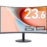  KOORUI モニター 24 インチ 湾曲モニター 1080P 曲面モニター VA非光沢・1800R曲面 /60 HZ/VGA/HDMI/sRGB/傾き調整 湾曲 ゲーミングモニター PS4 / PS5 / Xbox/PC/Mac/AV対応 24N5C