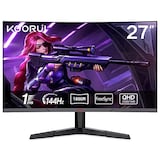  KOORUI ゲーミングモニター 27インチモニター 湾曲/曲面/カーブ型 PCモニター 液晶ディスプレイ/QHD (2560 * 1440）/144Hz/ 1ms（MPRT）/DPx1 HDMIx2 /Adpitive sync、G-SYN互換/ブルーライトカート/VESAマウント対応/ゲームモード（FPS/RPG）/ PS4 / PS5 / Xbox/PC/AV対応/角度調整