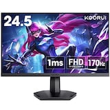  KOORUI ゲーミングモニター 24.5インチ (180Hz/1ms/フルHD/VAパネル/Adaptive Sync対応/傾き調節/HDMI X2/DisplayPort/VESA) 25E3A