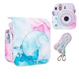  HIYQIN 「アーティストシリーズ」チェキケース instax mini 12ケース,Fujifilm チェキ12ケース チェキ mini 12カメラケース ショルダーストラップ付き PUレザー - アーティストMHBL