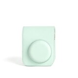  【KOOLRIVER】instax mini 12用 ケース カバー ショルダーストラップ付き PUレザー レディース 肩掛け カメラバッグ カメラケース 富士 FUJIFILM用 チェキケース インスタックスミニ12 チェキ ソフトケース 長さ調節可能(ライトグリーン)