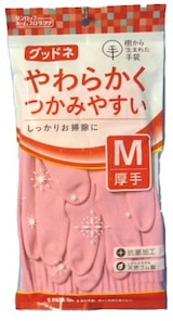  ダンロップ 天然ゴム手袋 グッドネ厚手 M ピンク