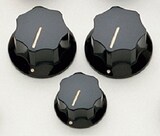  ALLPARTS KNOB 5058 Black Knob Set for Jazz Bass コントロールノブ