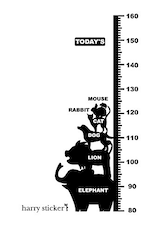  ウォールステッカー height scale 3 (身長計 身長 動物 アニマル)