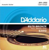   アコースティックギター弦 85/15アメリカンブロンズ Light .011-.052 EZ910