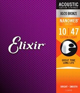  Elixir アコースティックギター弦 NANOWEB 80/20ブロンズ Extra Light .010-.047#11002