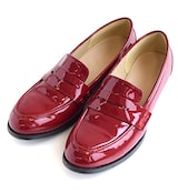  MIMIMEMETE エナメル＆スムース トラディショナル ローファー