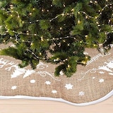  Qiumi リネンクリスマスツリースカート