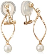  【WEB限定】K10YG 淡水パール ウェーブ イヤリング