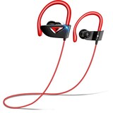  【2020年進化型 第3世代 最大18時間連続再生】 Bluetooth イヤホン スポーツ用 ワイヤレス イヤホン bluetooth5.0+EDR搭載 CVC8.0ノイズキャンセリング ブルートゥース イヤホン 耳掛け型 マイク付き ハンズフリー通話 IPX6防水 自動ペアリング 音量調節 Siri対応 iPhone/ipad/Android適用 (レッド)