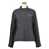  メルトンレザースリーブジャケット レディース