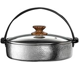  アルミ打ち出し すき焼き鍋 ガラス蓋付