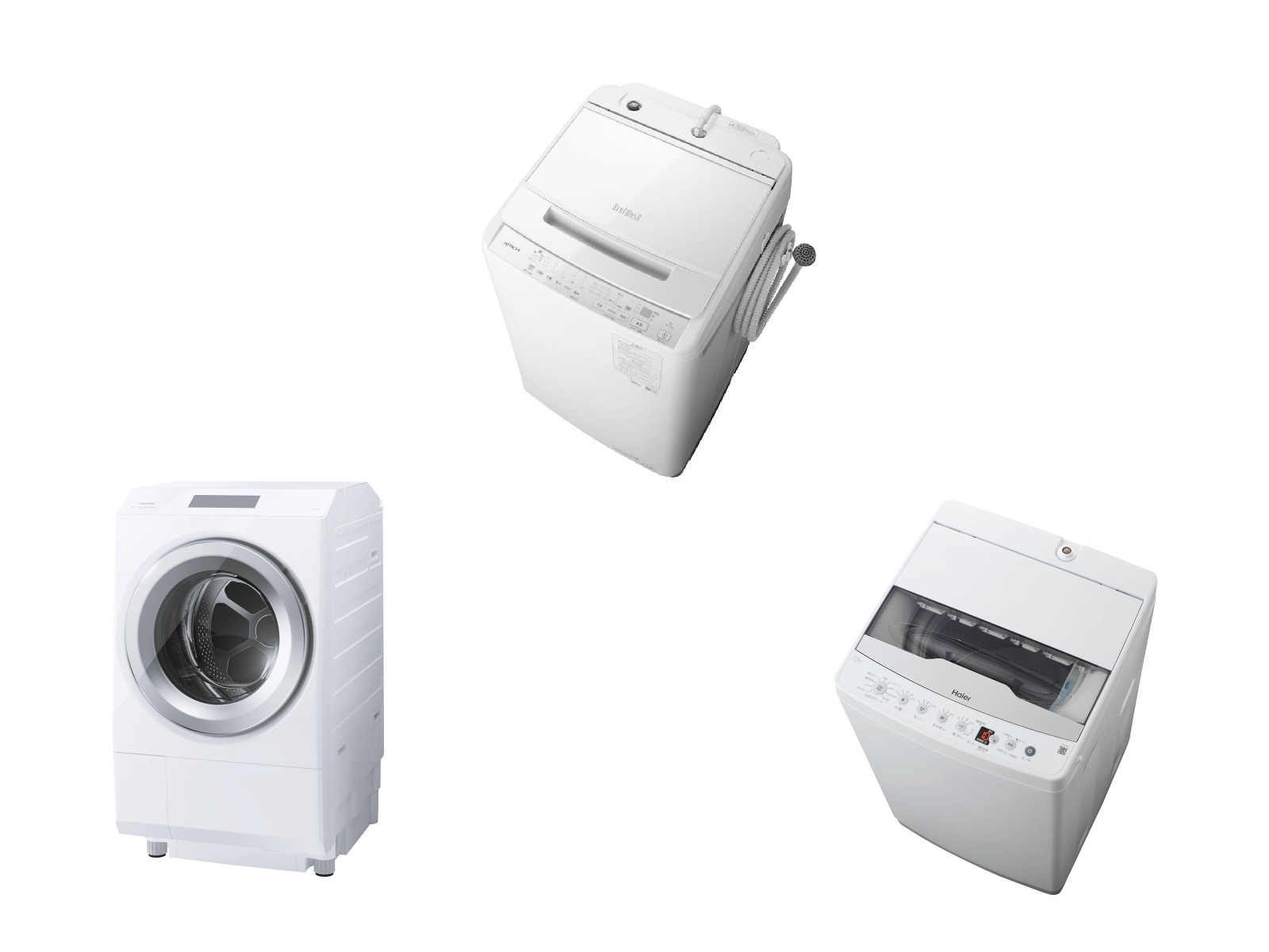 タイムセール価格の洗濯機3選(画像出典:Amazon)