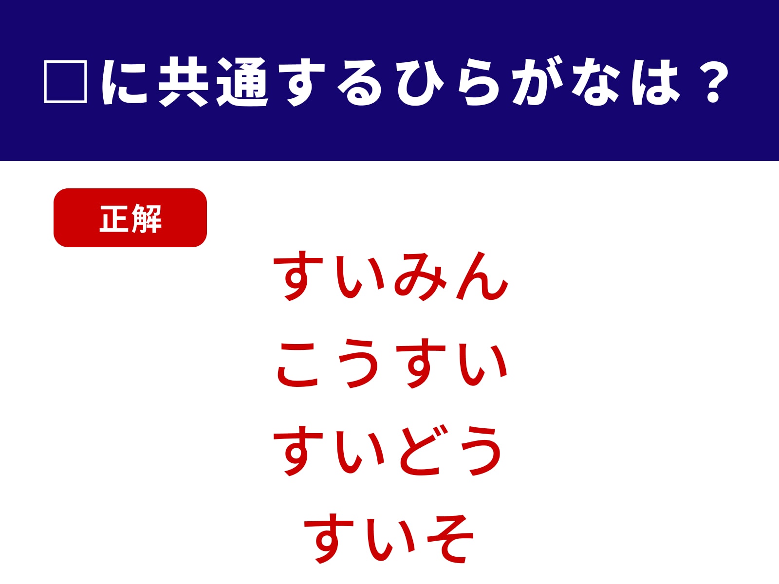正解：すい