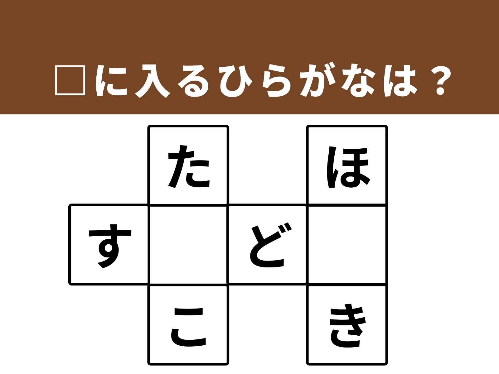 問題：□に共通するひらがなは？