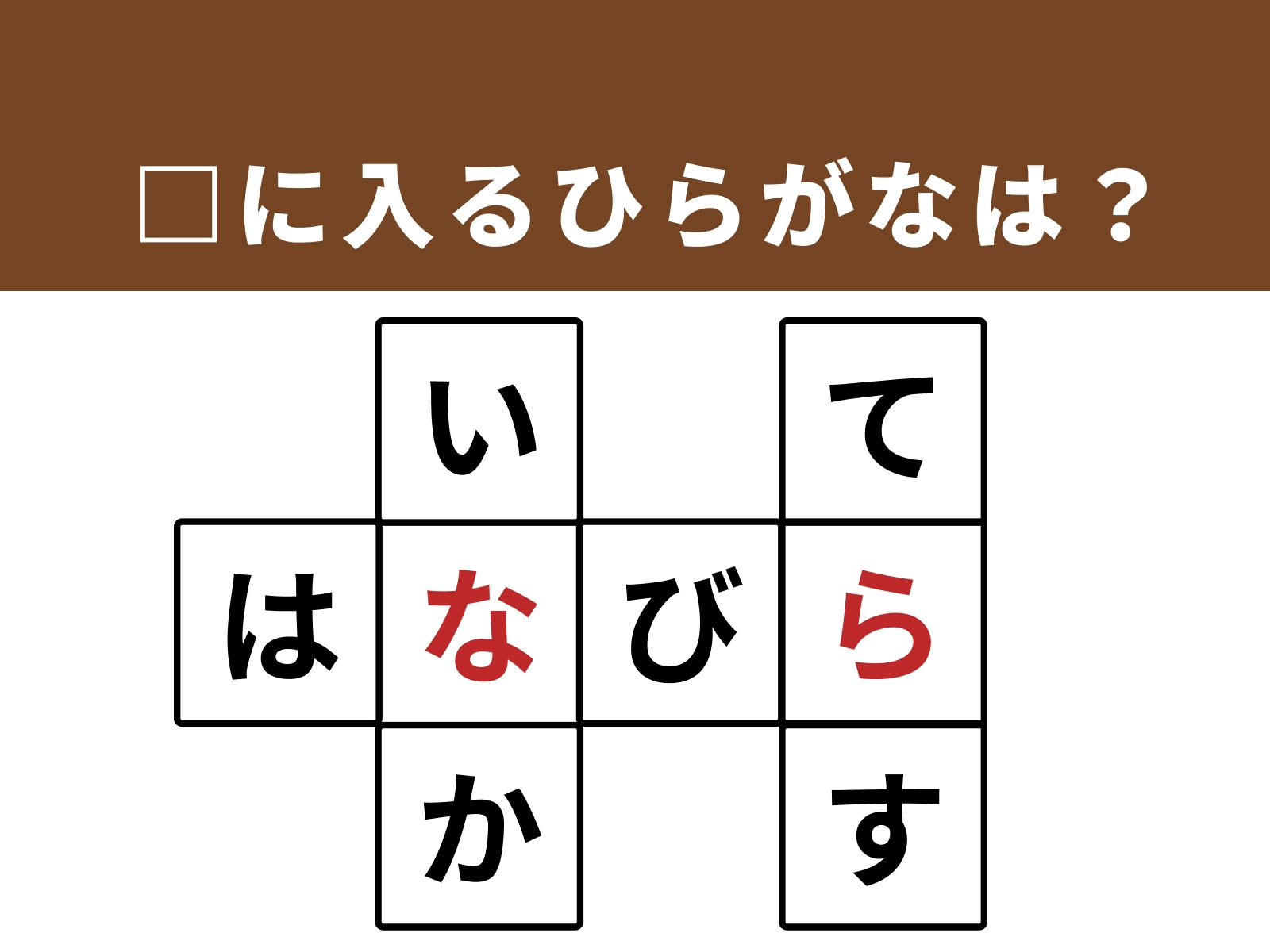 正解：な、ら