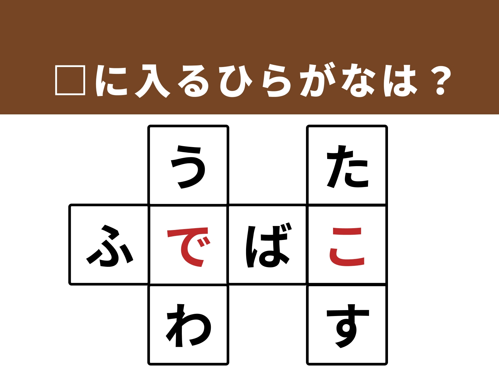正解：で、こ
