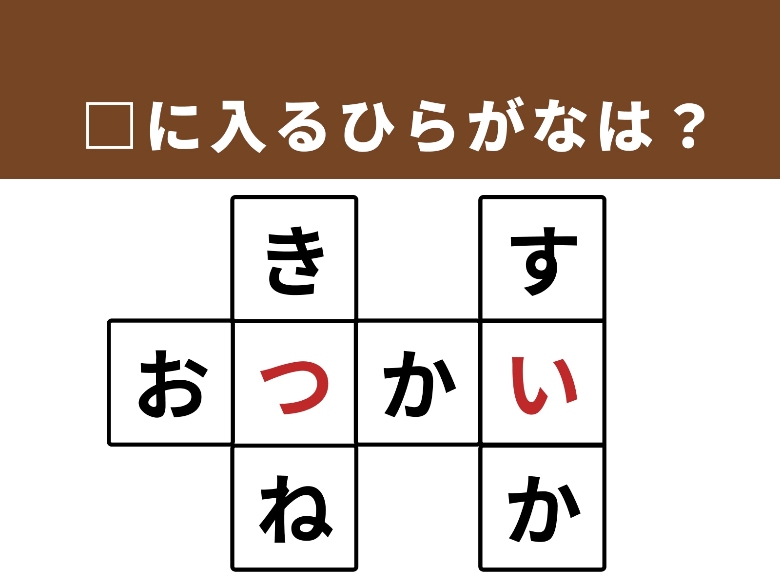 正解：つ、い