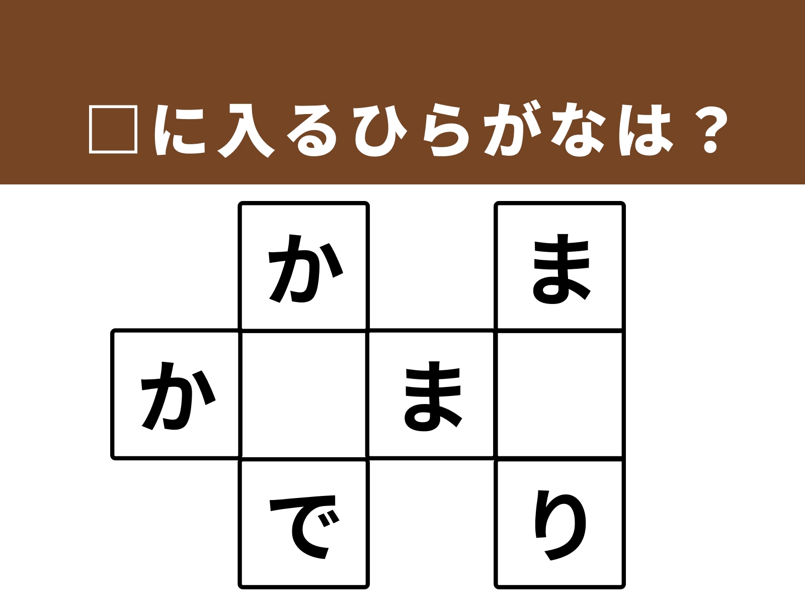 問題：□に入るひらがなは？