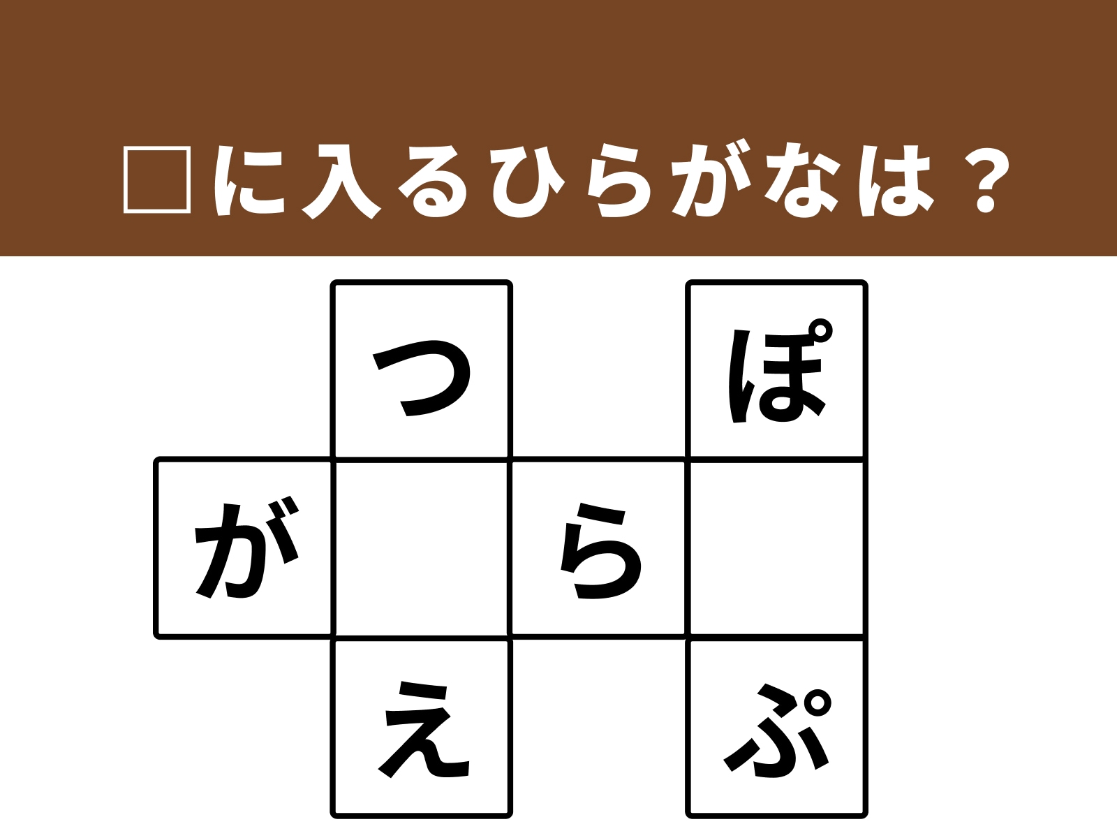 問題：□に入るひらがなは？