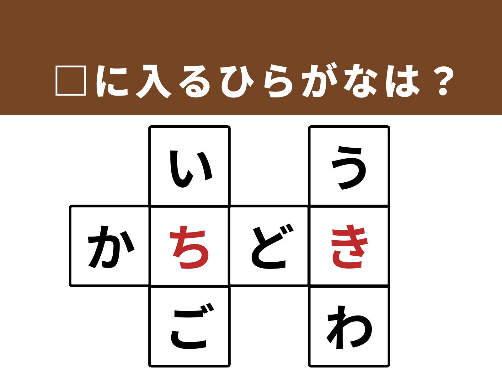正解：ち、き