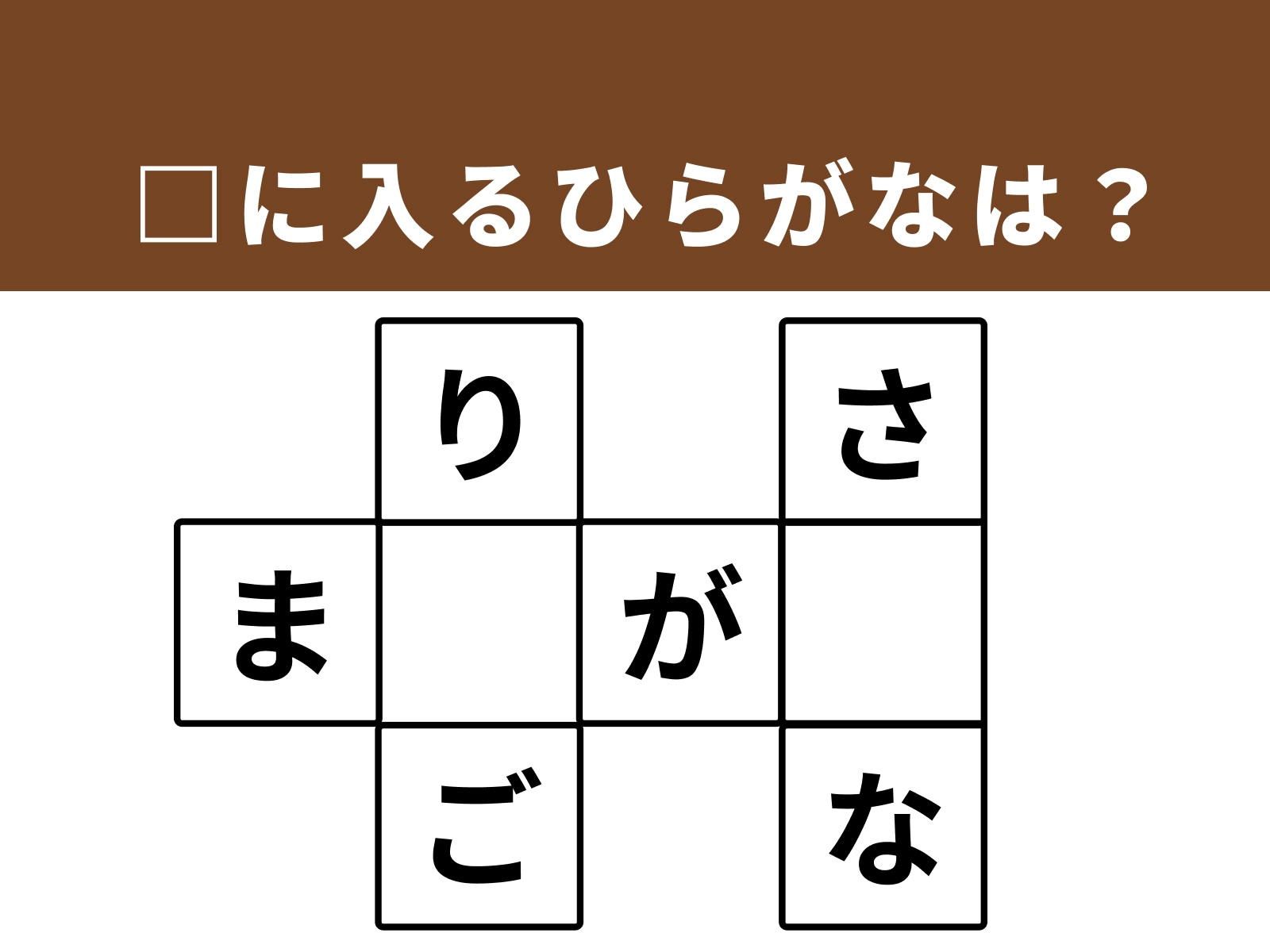 問題：□に入るひらがなは？