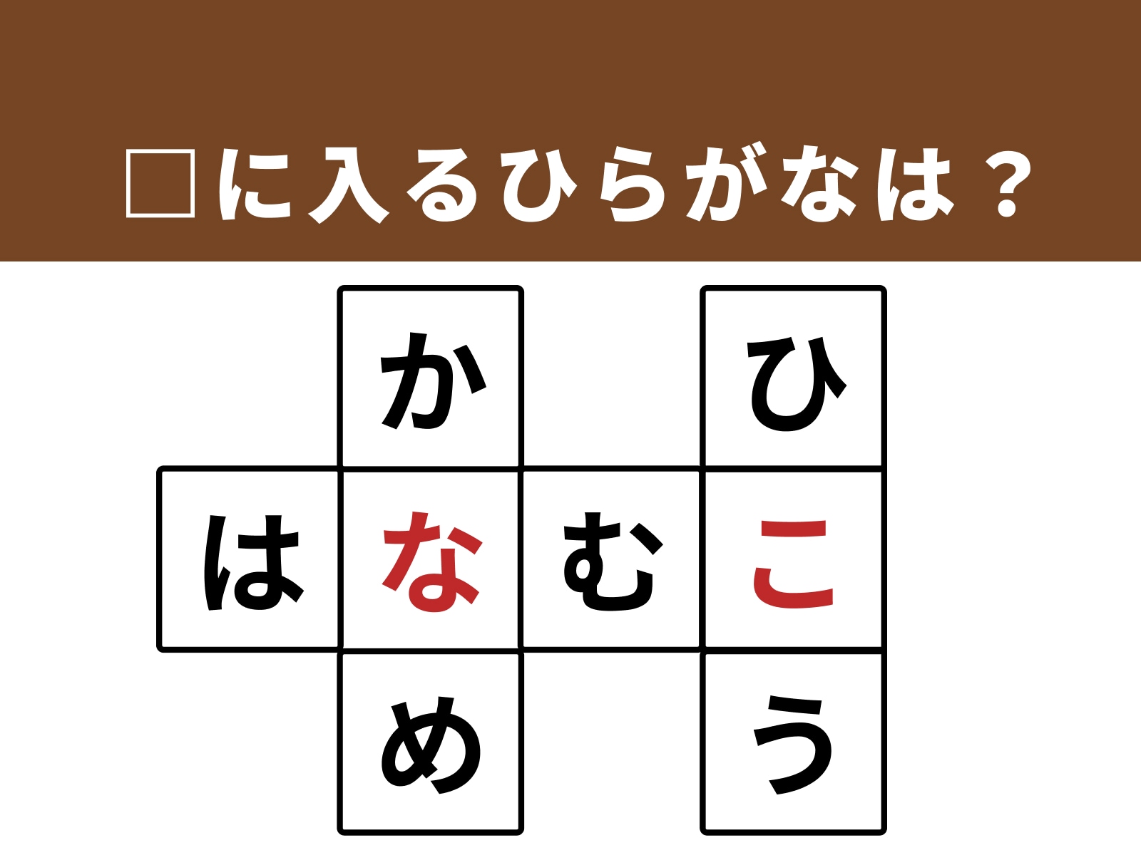 正解：な、こ