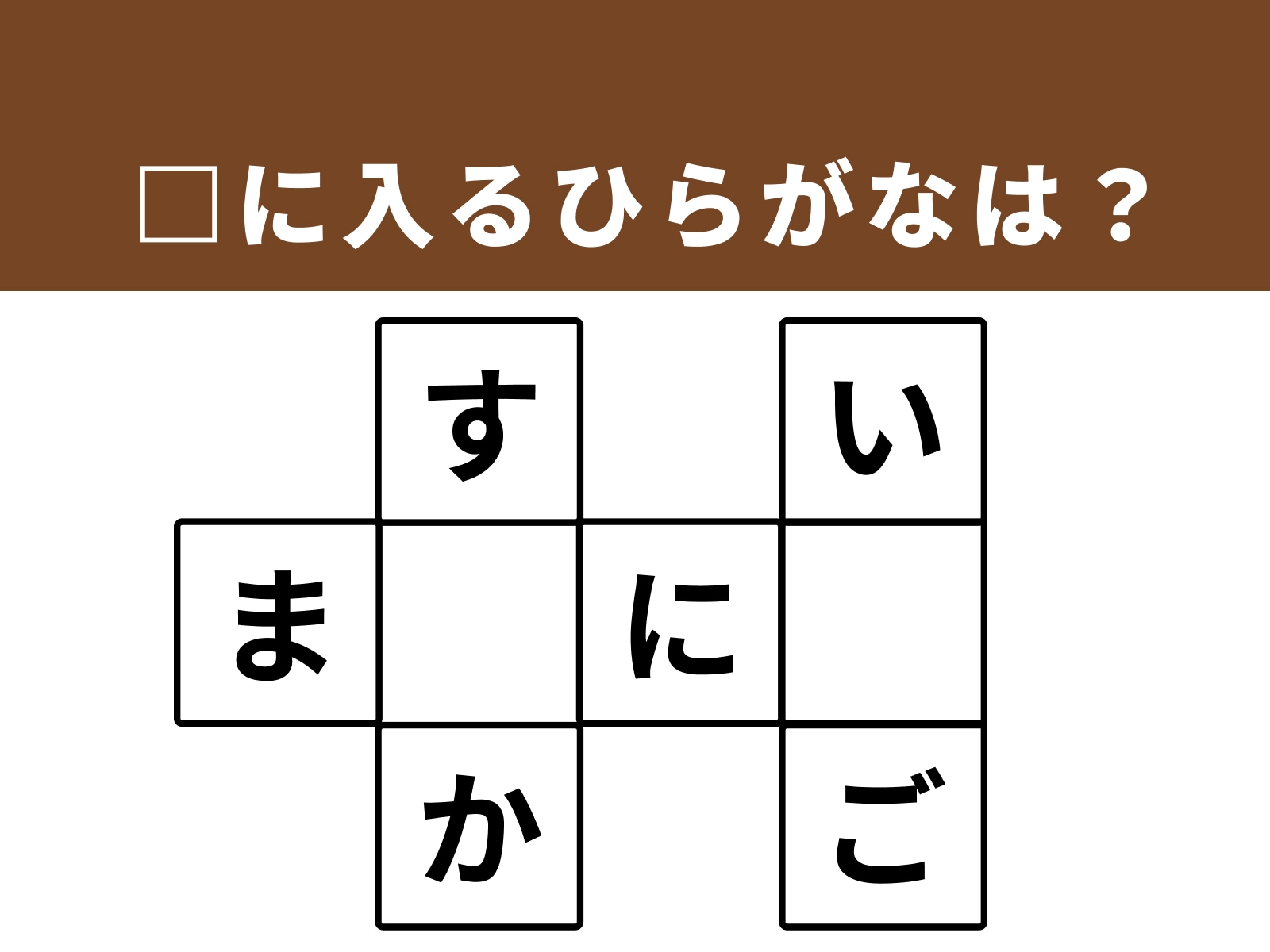 問題：□に入るひらがなは？