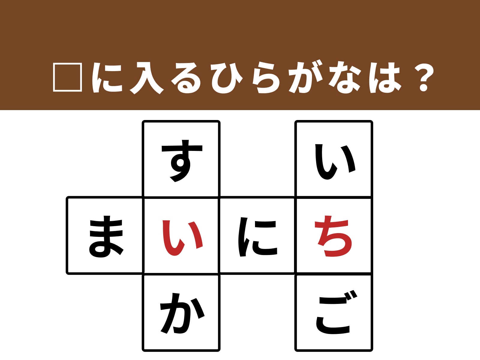 正解：い、ち
