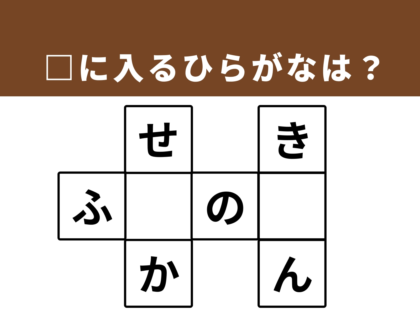 問題：□に入るひらがなは？