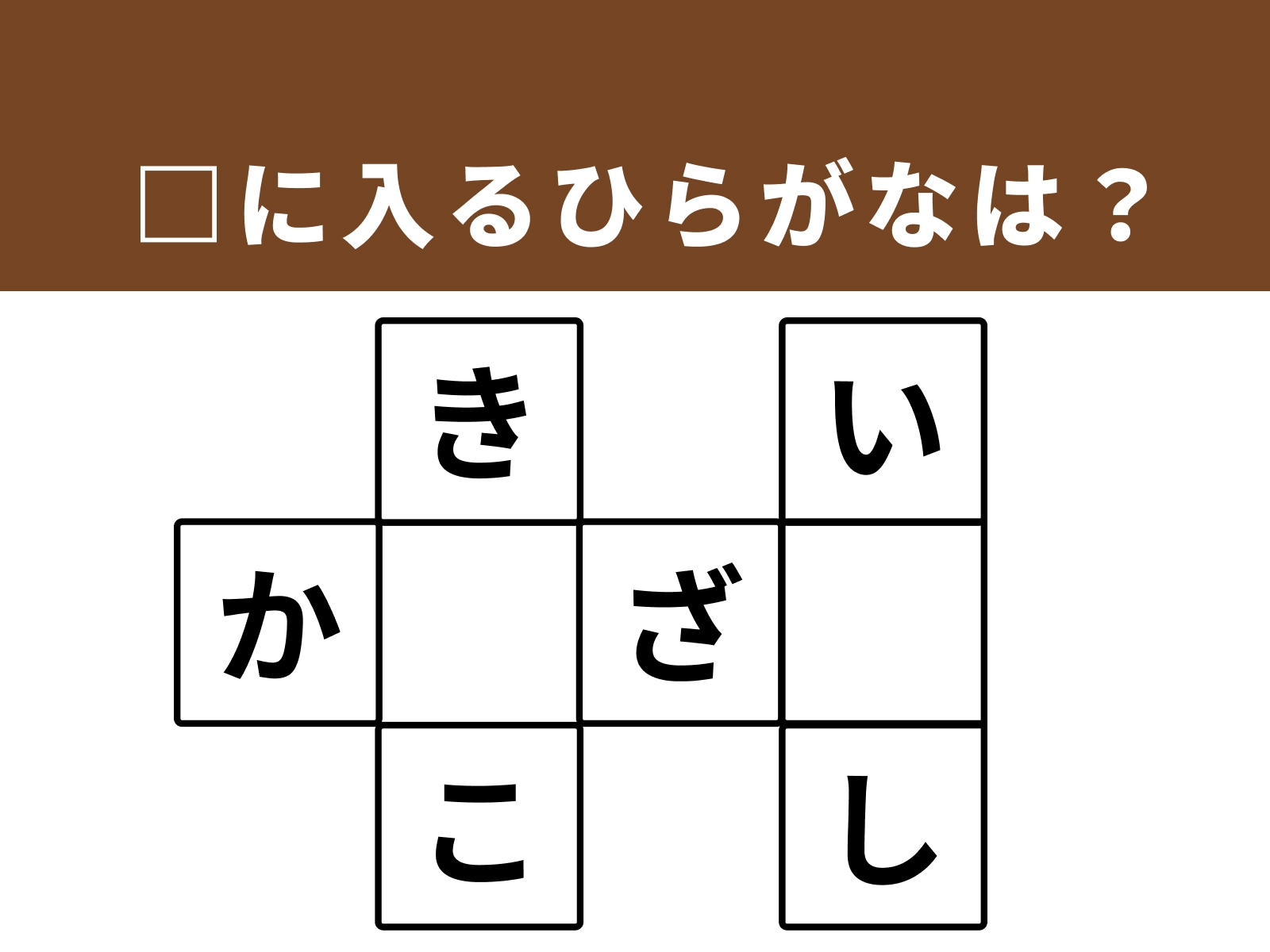 問題：□に入るひらがなは？