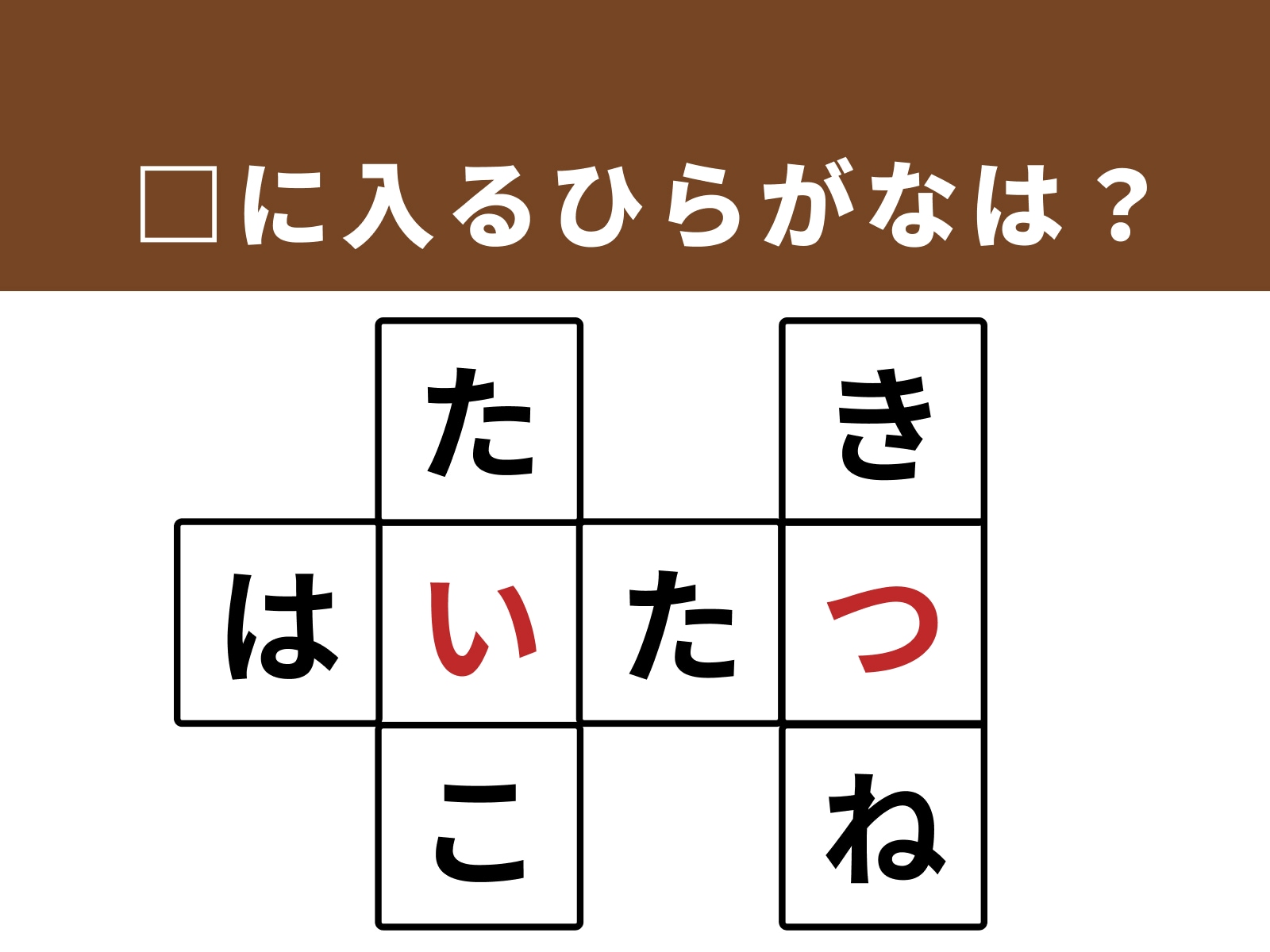 正解：い、つ