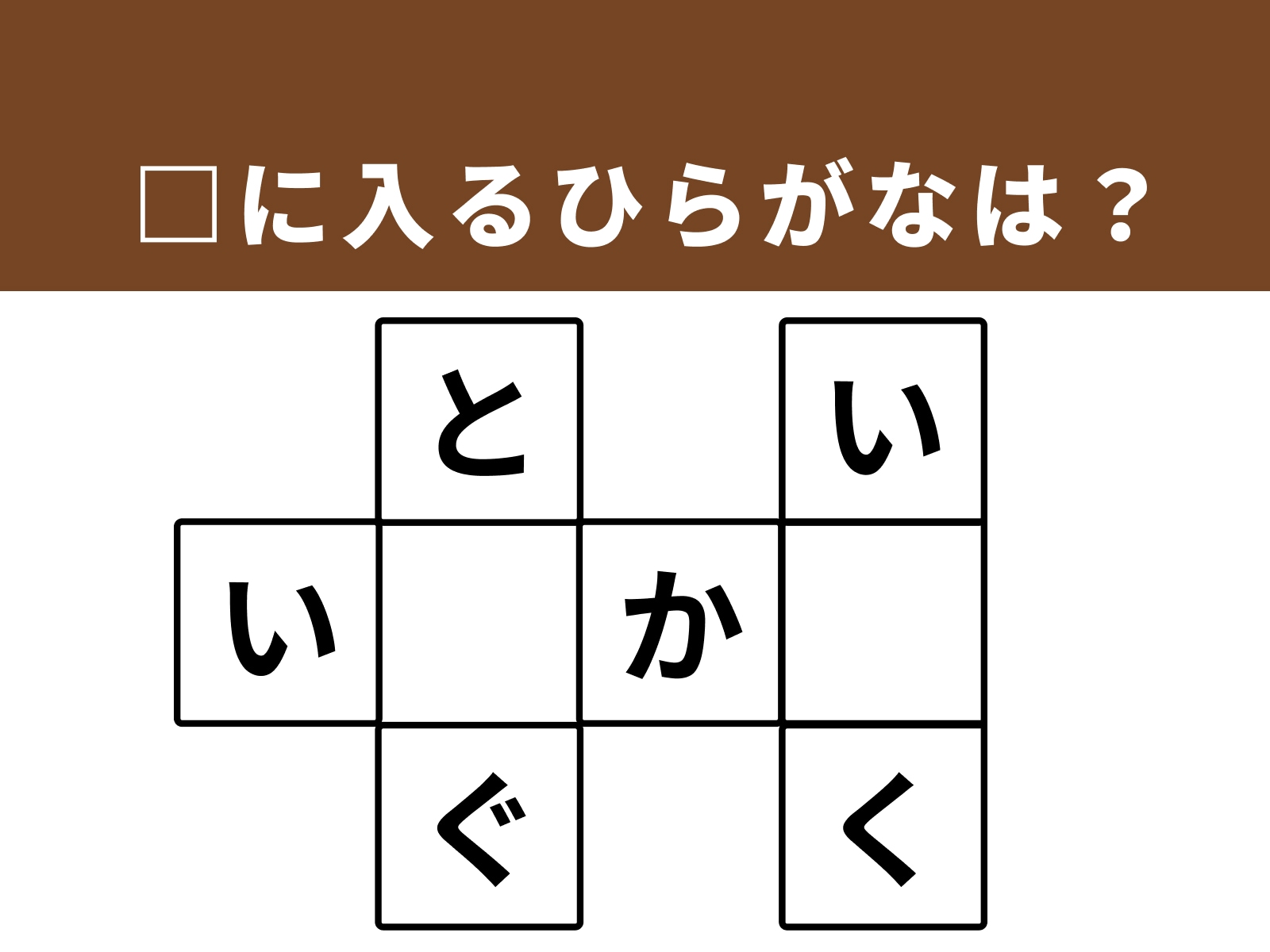 問題：□に入るひらがなは？