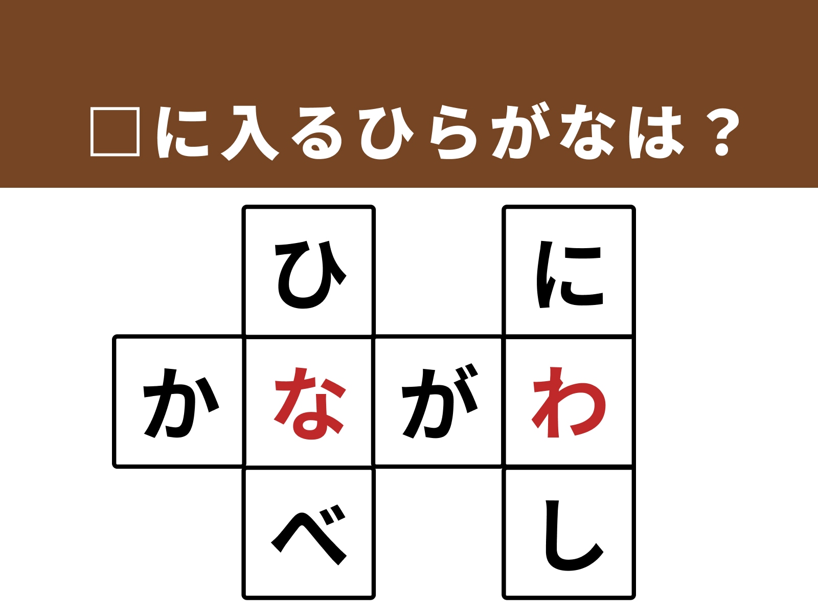 正解：な、わ