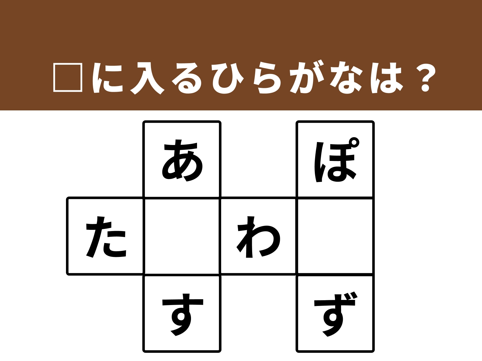 問題：□に入るひらがなは？