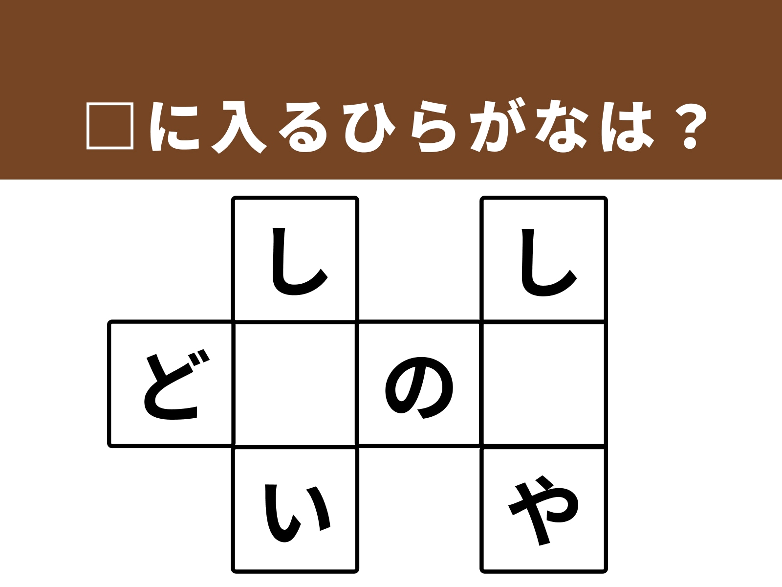 問題：□に入るひらがなは？