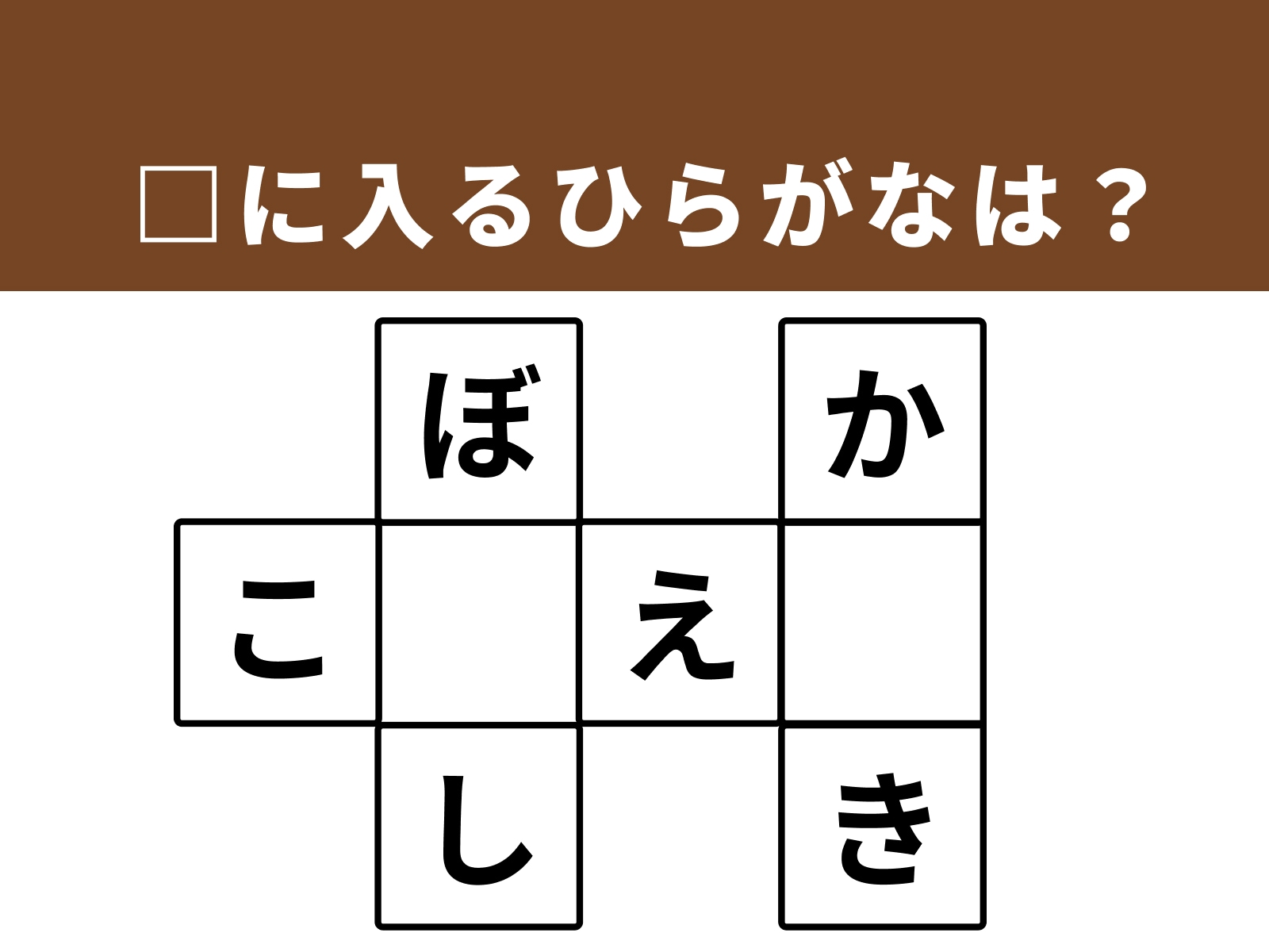 問題：□に入るひらがなは？