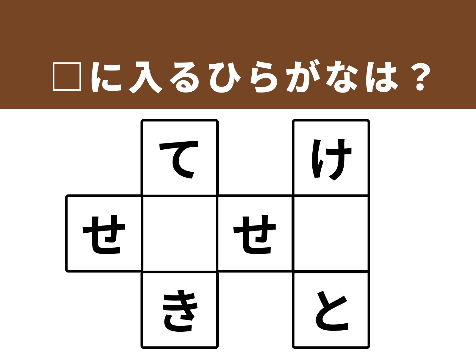 問題：□に入るひらがなは？