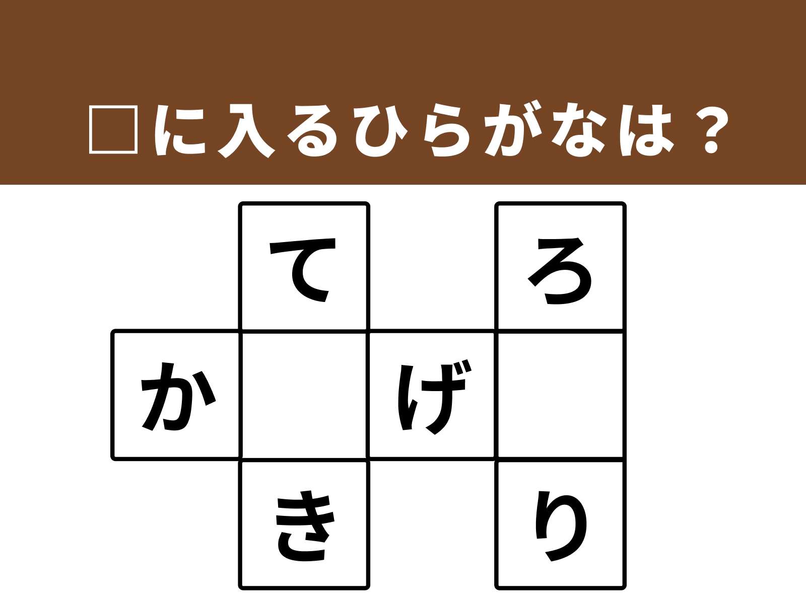 問題：□に入るひらがなは？