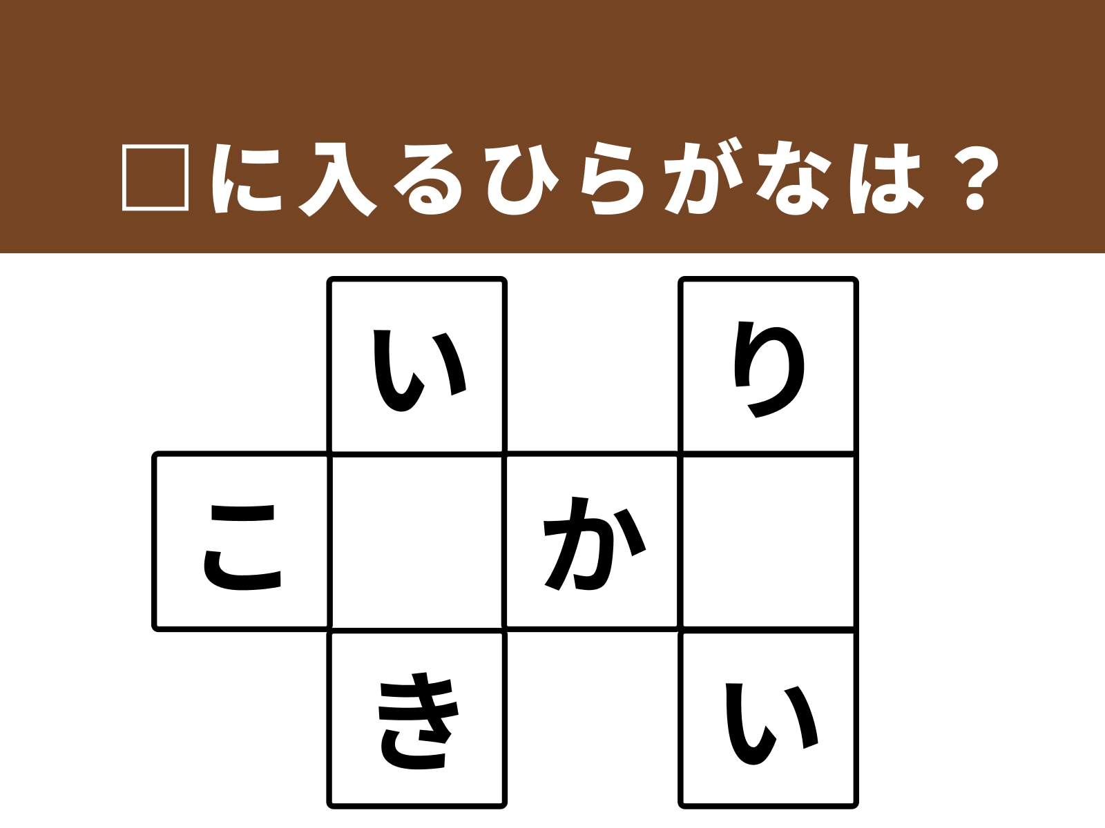問題：□に入るひらがなは？