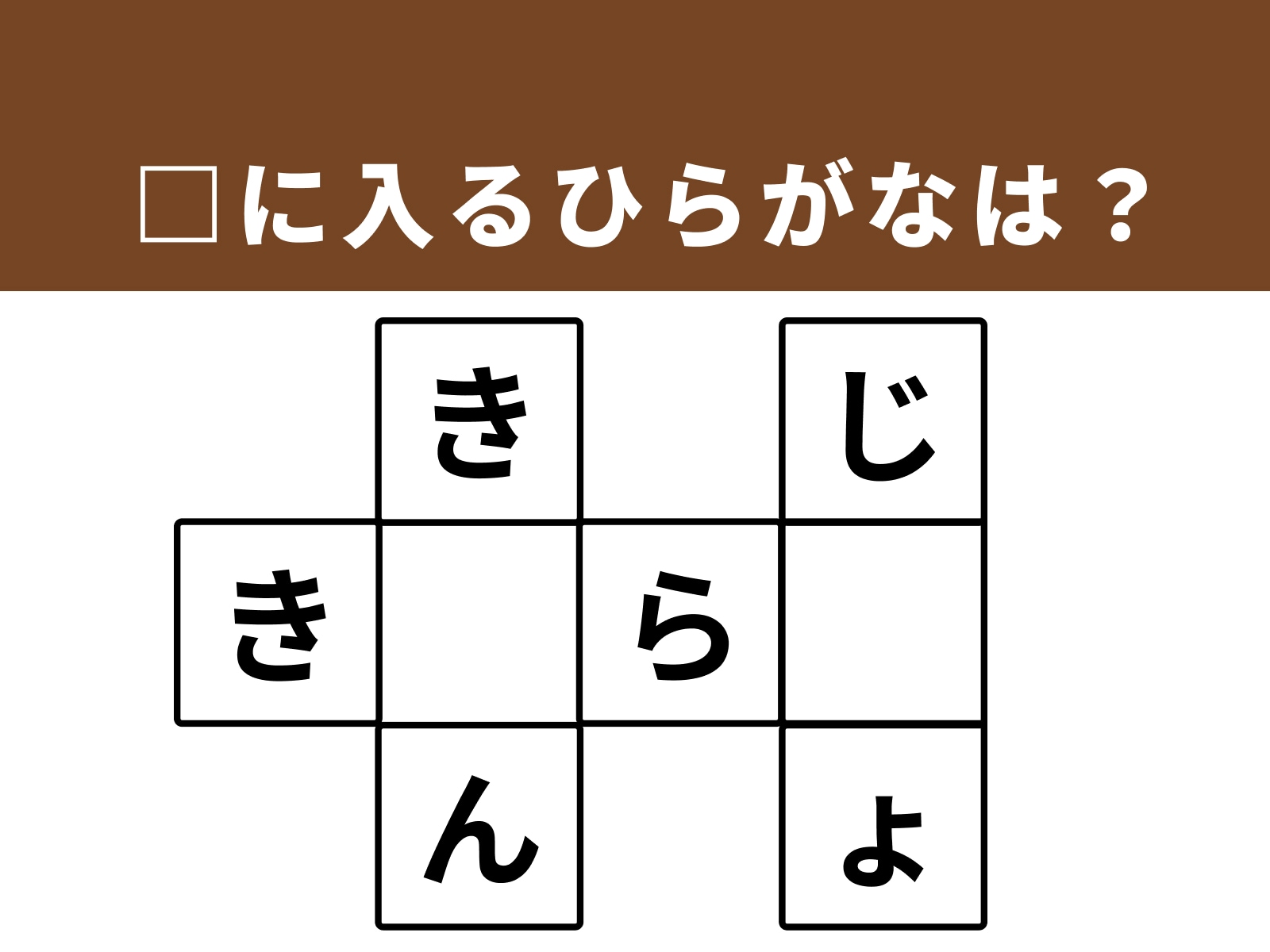 問題：□に入るひらがなは？