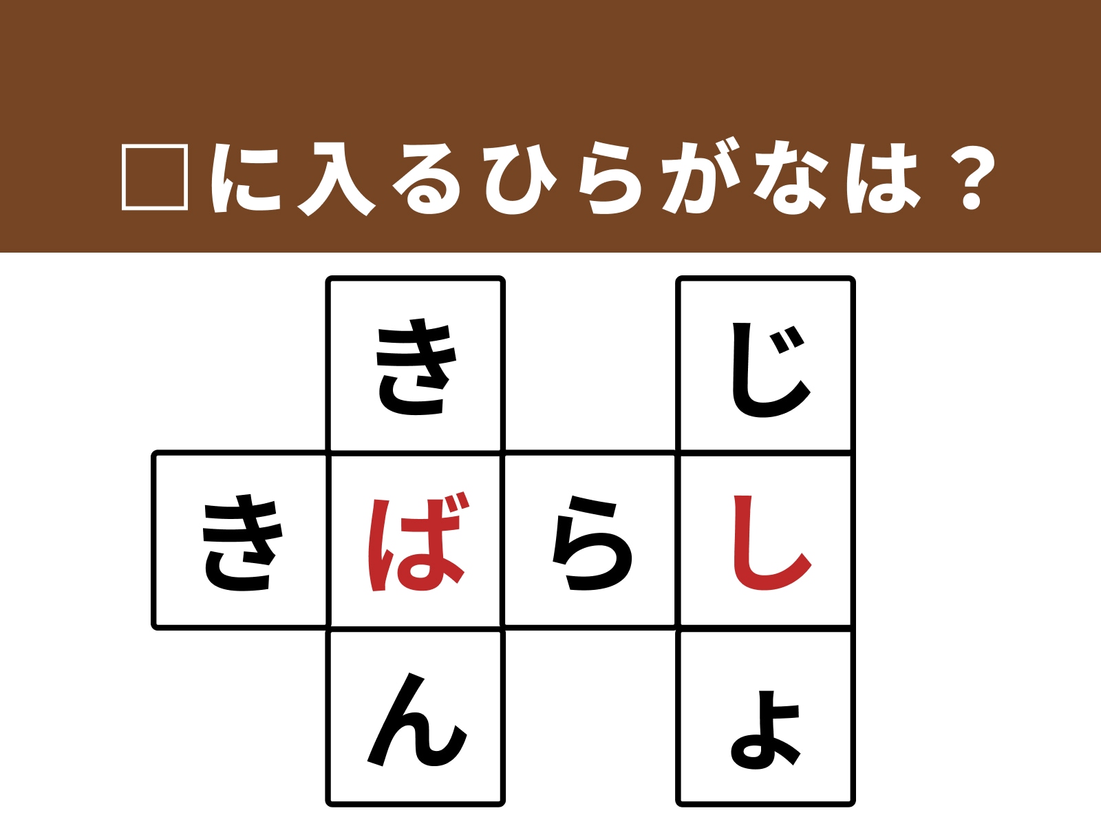 正解：「ば」「し」