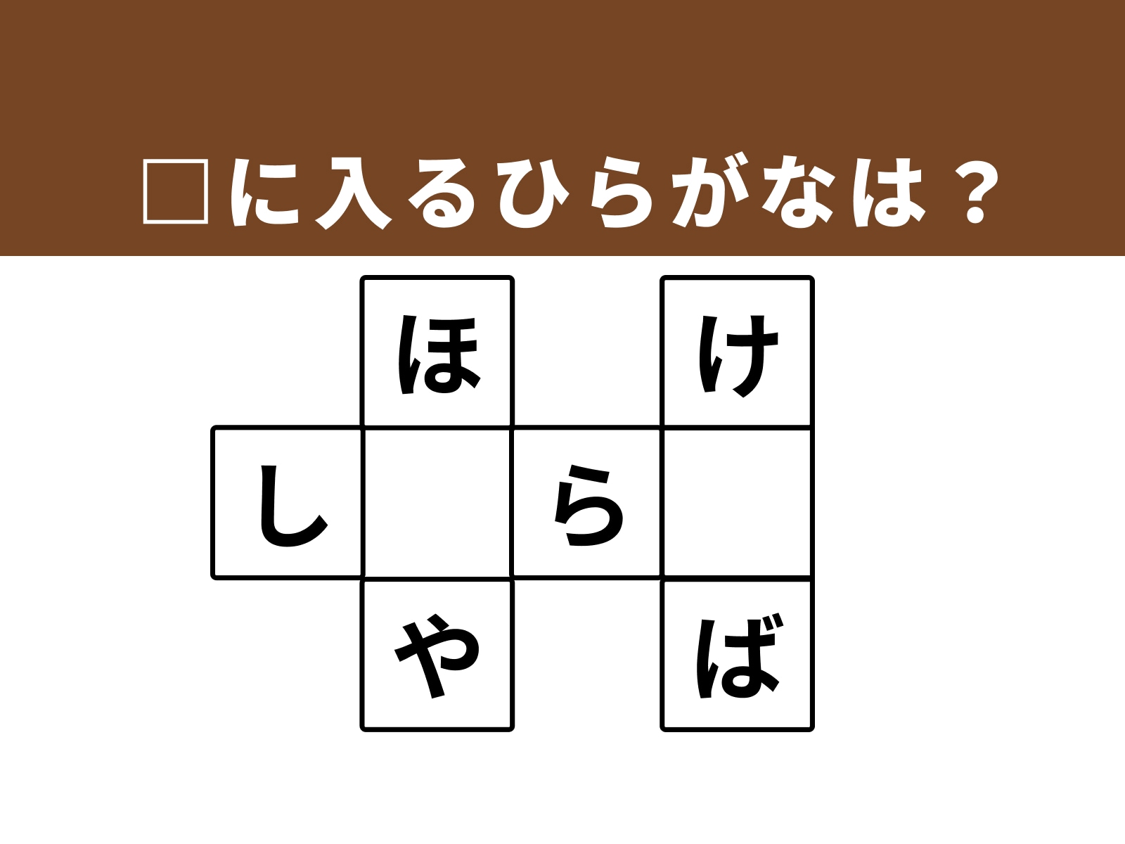 問題：□に入るひらがなは？