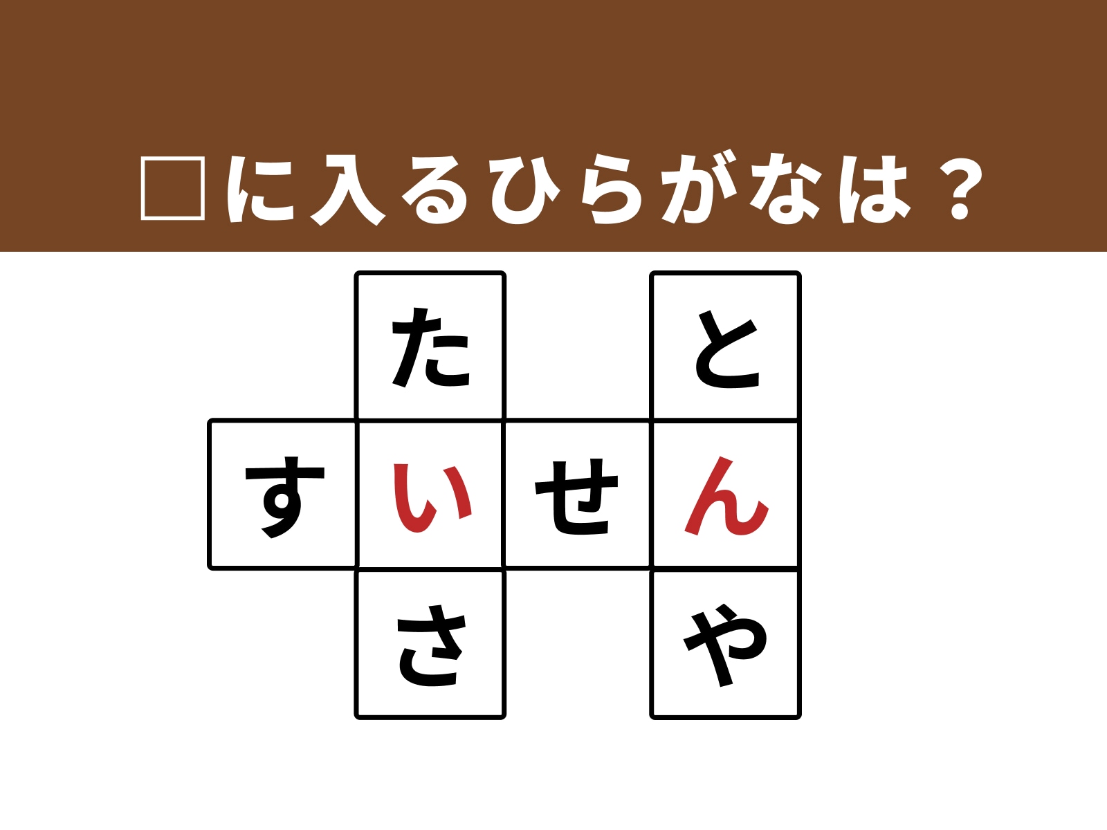 正解：「い」「ん」