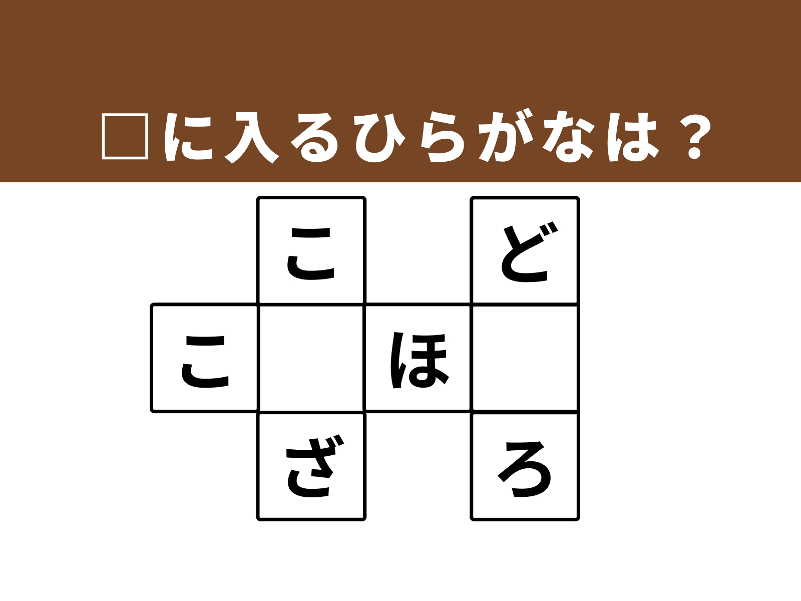 問題：□に入るひらがなは？