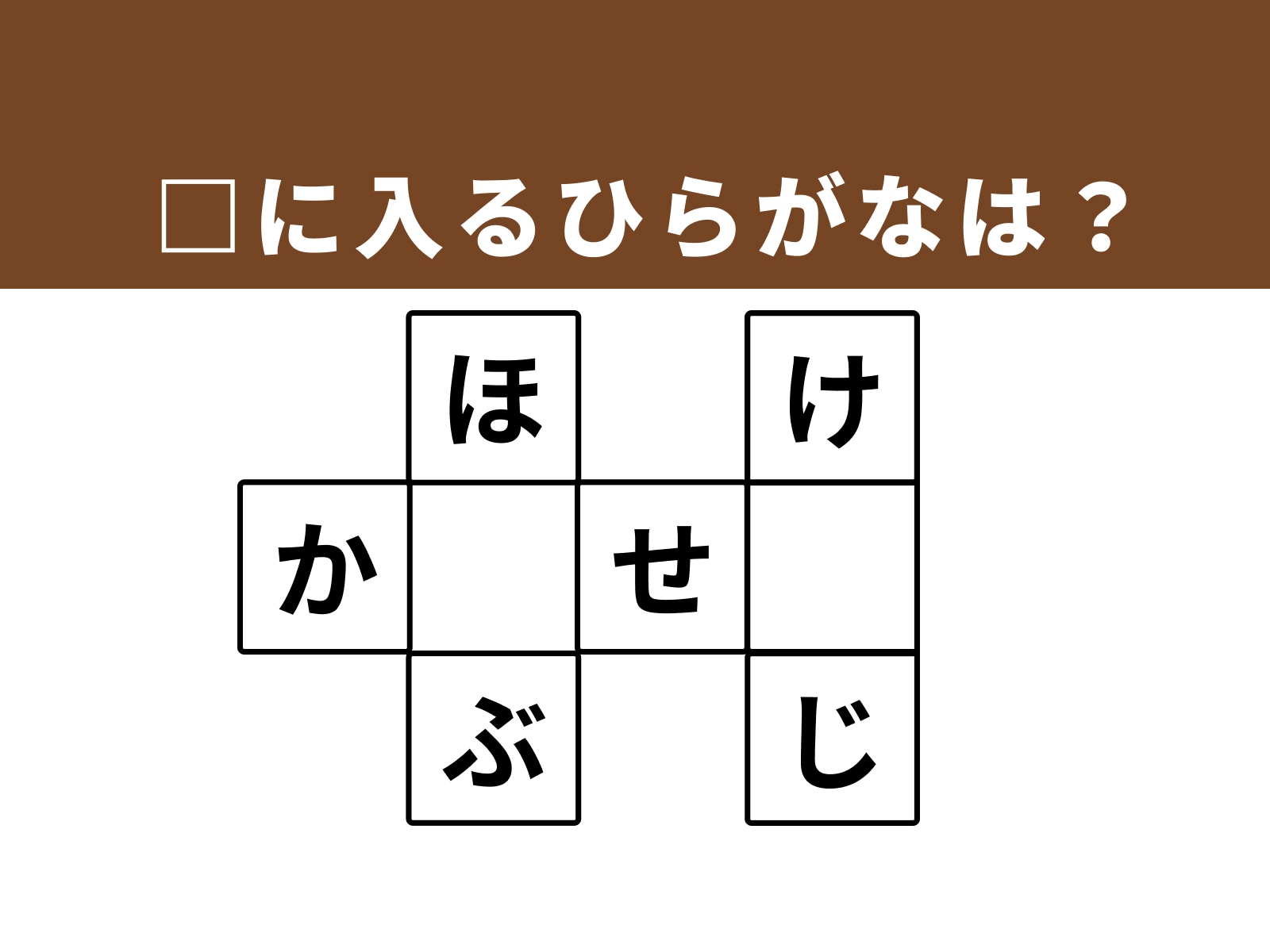 問題：□に入るひらがなは？